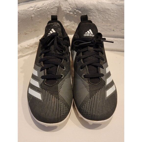Adidas Adizero Spark Football Cleats Low Top Metallic Black White Mens size 6 - Picture 1 of 8